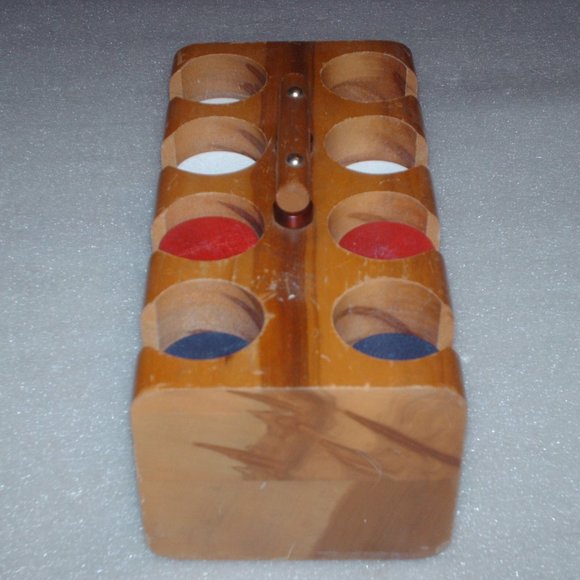 Poker chip caddy Games Vintage Wooden Poker Chip Caddy With Handle